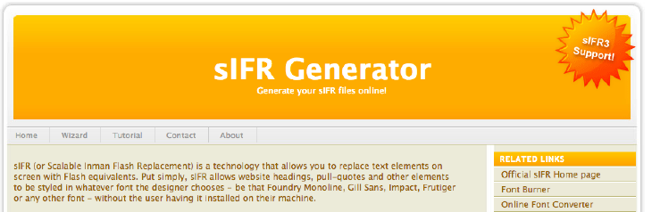 Cover image from Sifr, nummy fonts accross the web