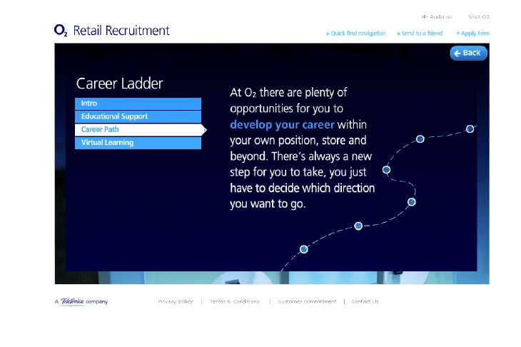 O2 Recruitment website career ladder page