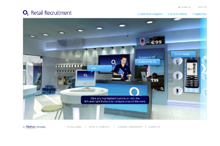 O2 Recruitment website landing page