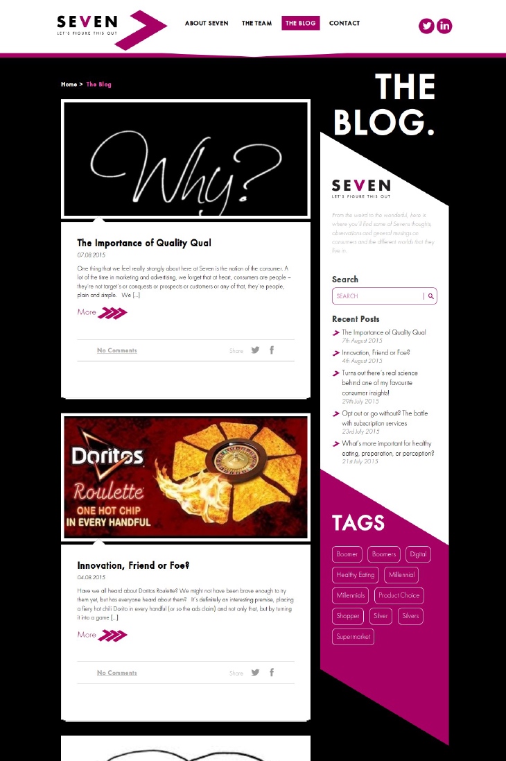 Seven Research blog page
