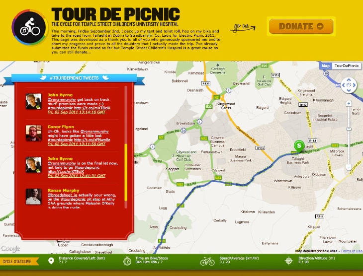 Tour De Picnic landing page
