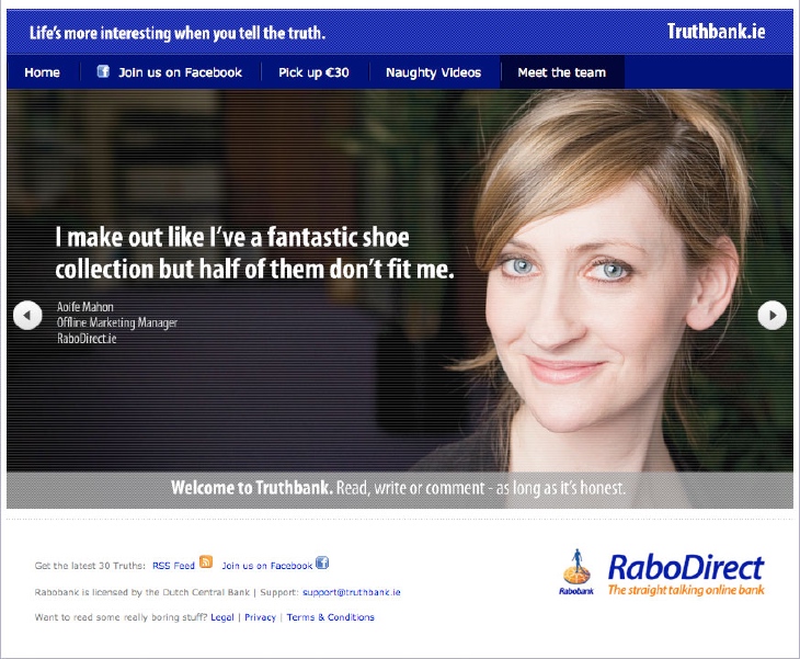 Truthbank website campaign page 