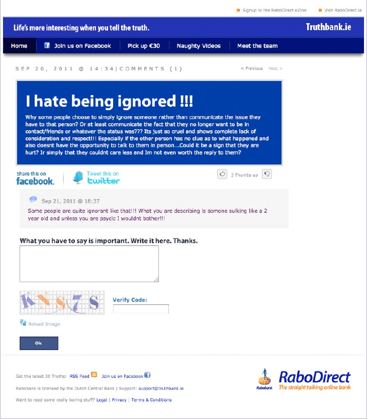 Truthbank webstie view a truth page